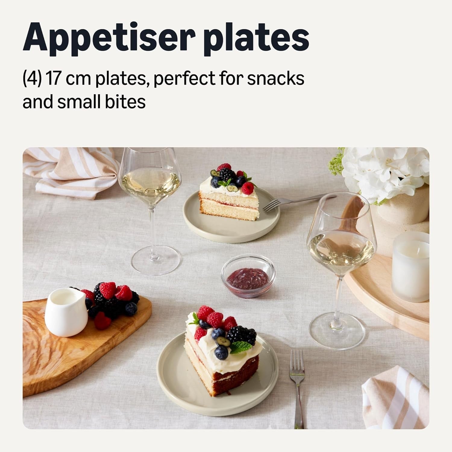 6pc Stoneware Appetizer Plates 17cm Side Plates Microwave Dishwasher Safe