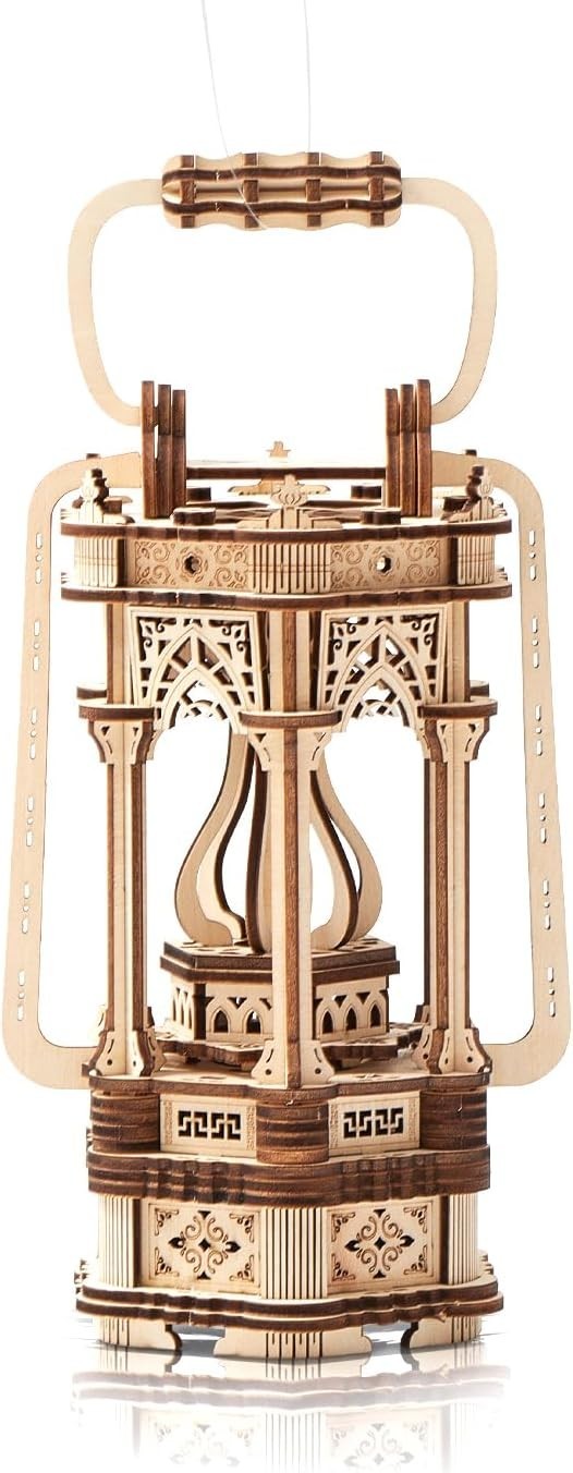 3D Wooden Lantern Puzzle Kit DIY – Mechanical Build Gift for Adults
