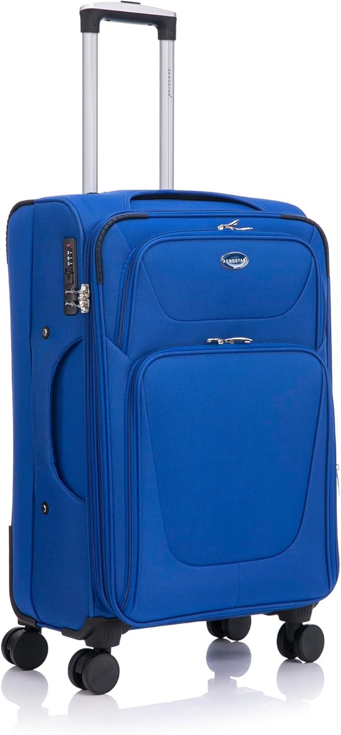 26” Medium Softshell Suitcase Expandable Check In Luggage 4 Wheels Lock 78L