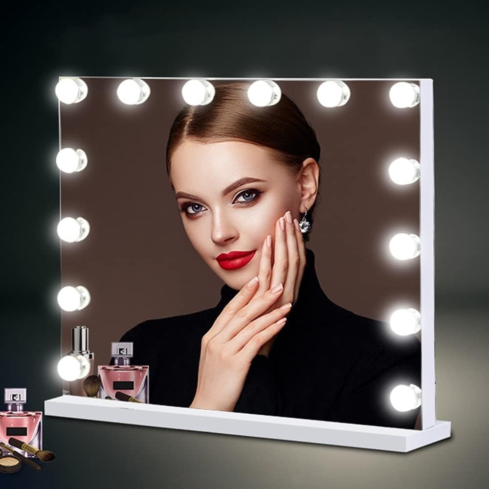 Hollywood Style Lighted Vanity Mirror 42x50cm with 14 LED Bulbs & Dimming