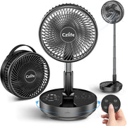 Portable Fan 10000mAh Rechargeable – Folding Desk Fan w/ Remote Black Cordless