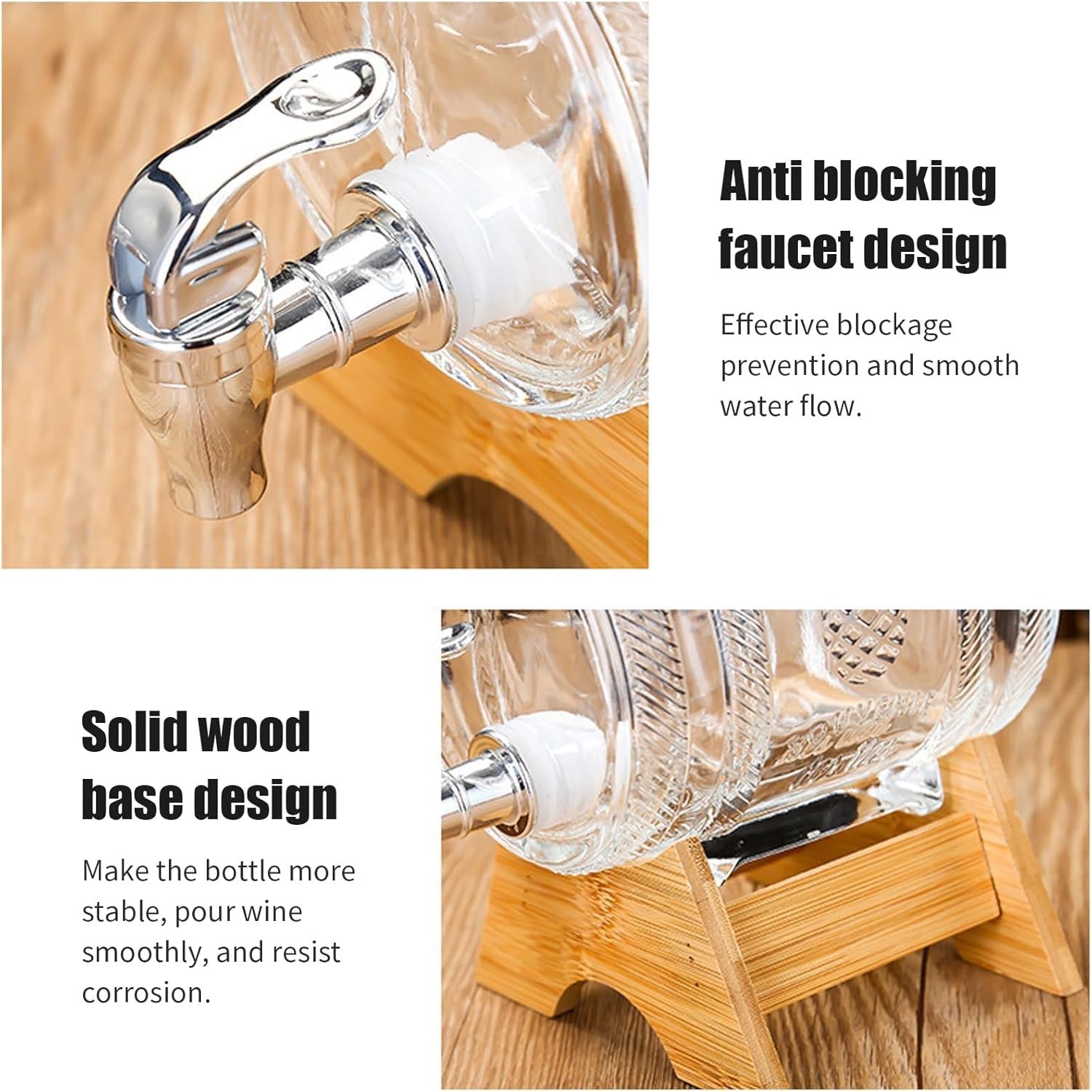 3L Whisky Decanter Barrel with Stand Tap Dispenser Luxury Drink Station Gift