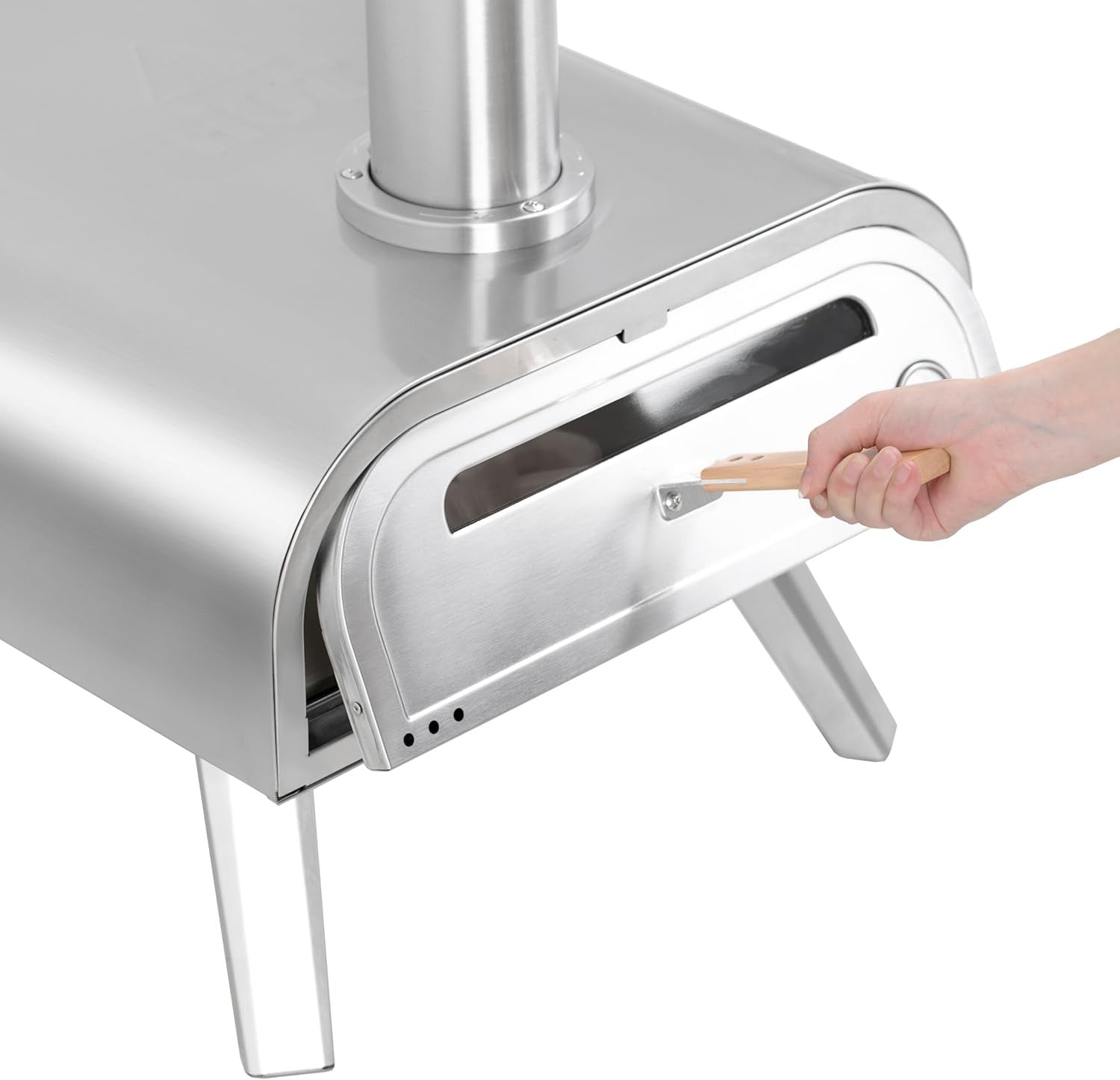 Large 16" Stainless Steel Outdoor Pizza Oven | Wood Pellet BBQ Pizza Maker 90s