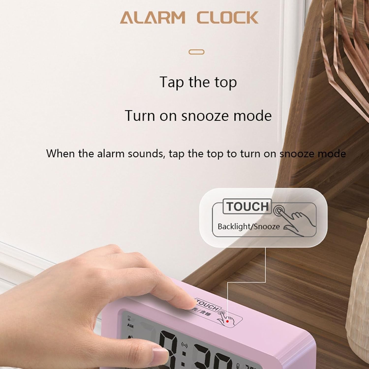 Digital Alarm Clock Mains or Battery Powered Large Display for Heavy Sleepers