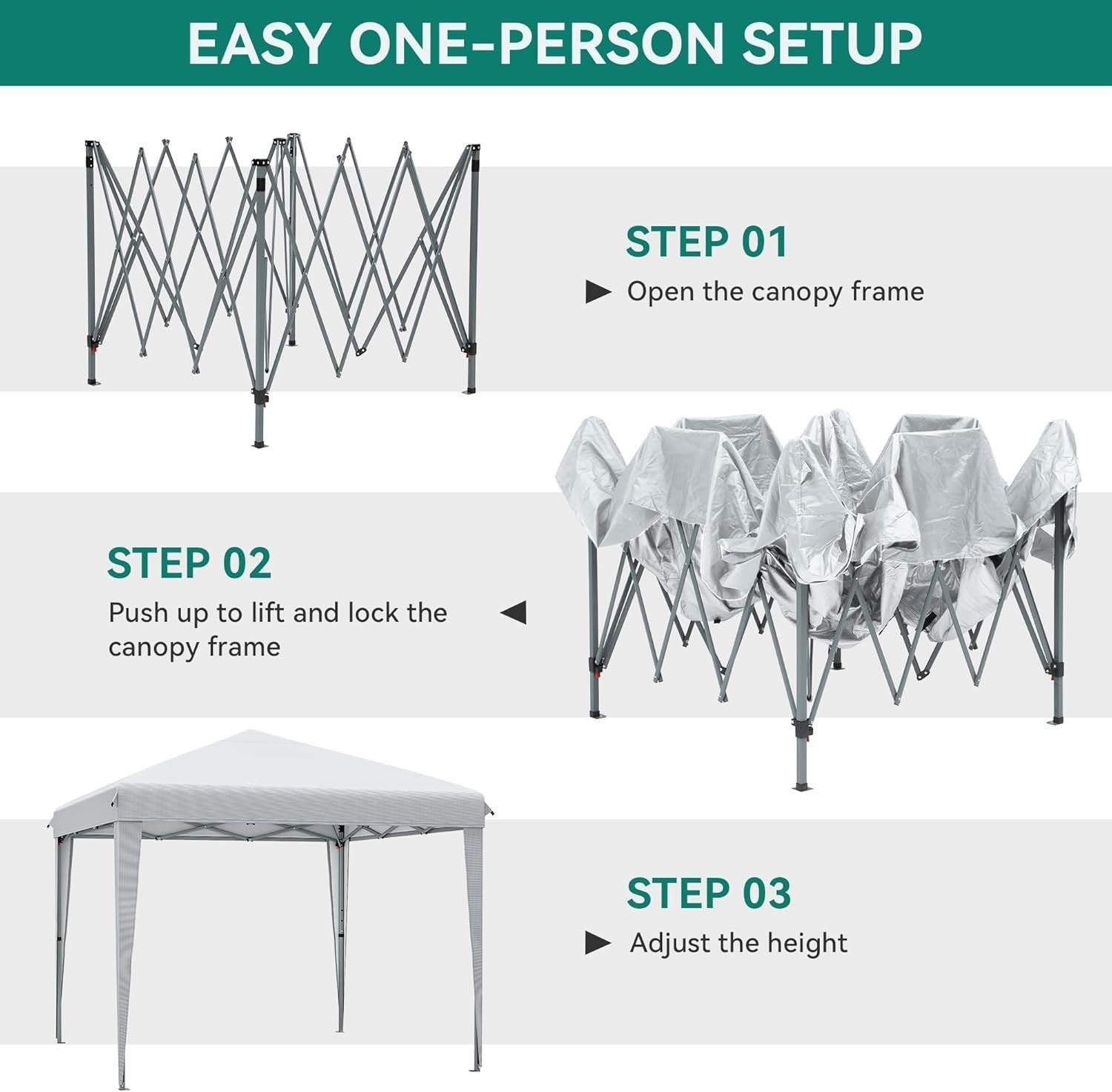 3x3M Heavy Duty Pop Up Gazebo Waterproof Folding Garden Party Tent with Bag