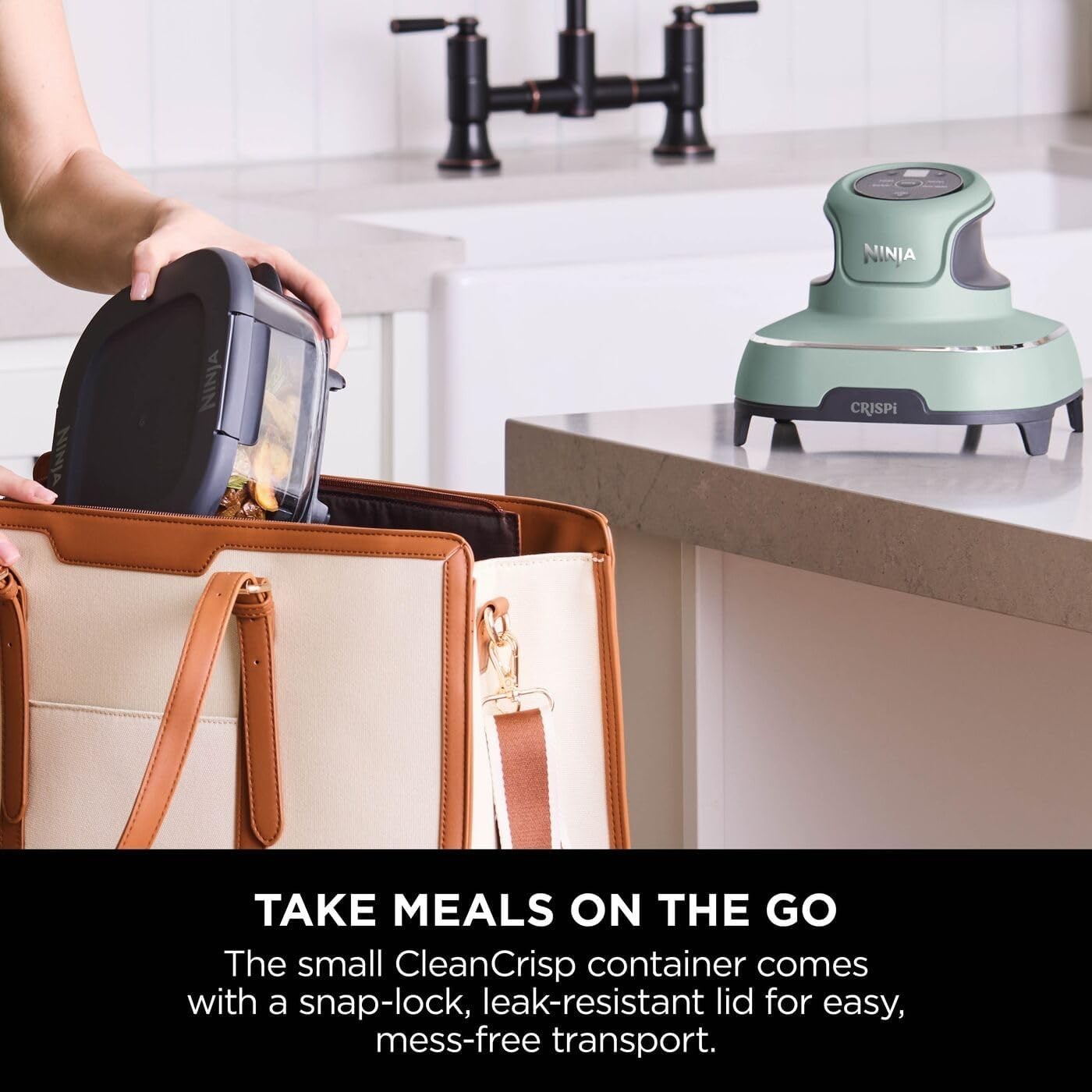 Portable 4-in-1 Air Fryer Oven 3.8L Compact Multi-Cooker with Glass Containers