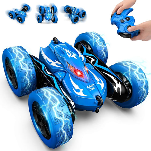 360° Flip RC Stunt Car 4WD LED Lights USB Rechargeable Toy for Boys Age 3–9