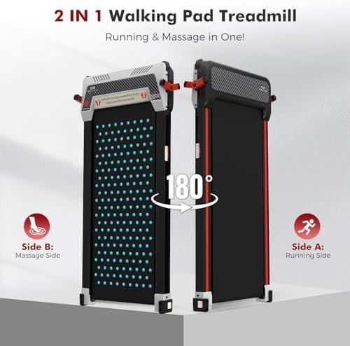 Under Desk Walking Pad 2-in-1 Treadmill & Foot Massager 6% Incline