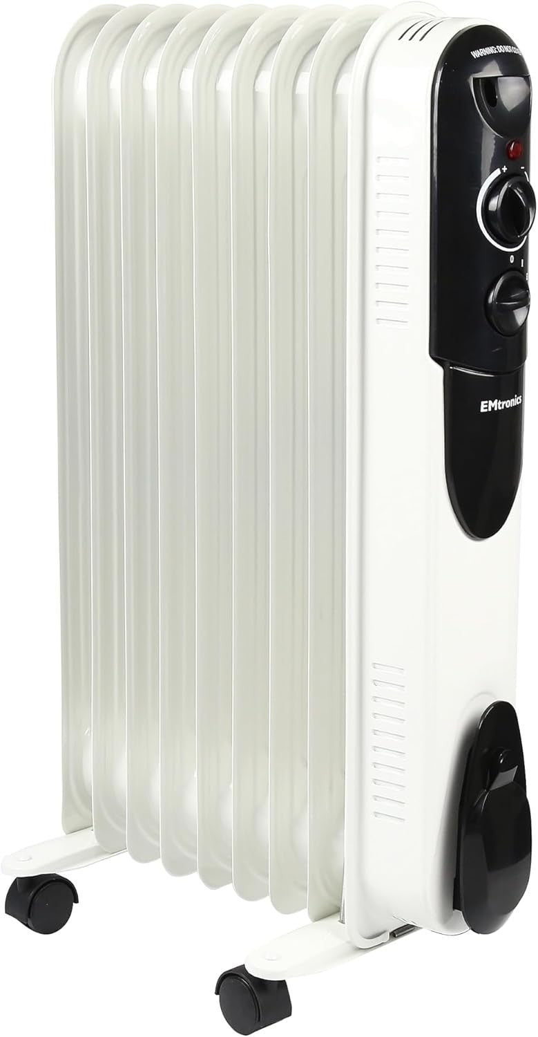 2000W Portable Oil-Filled Heater 9 Fin Adjustable Thermostat 20sqm