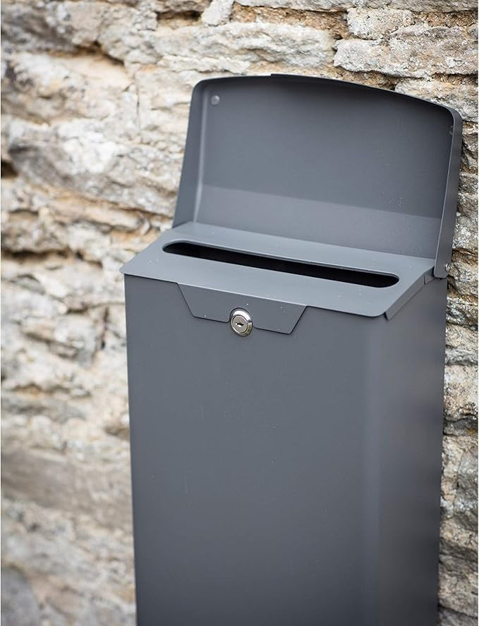 Lockable Wall Mounted Post Box Outdoor Steel Mailbox Vintage Secure Letter Holde