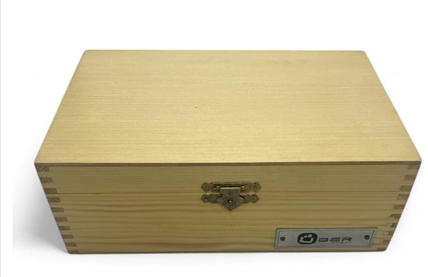 Luxury Acacia Chess Set 4" King with Velvet-Lined Storage Box & Extra Queens