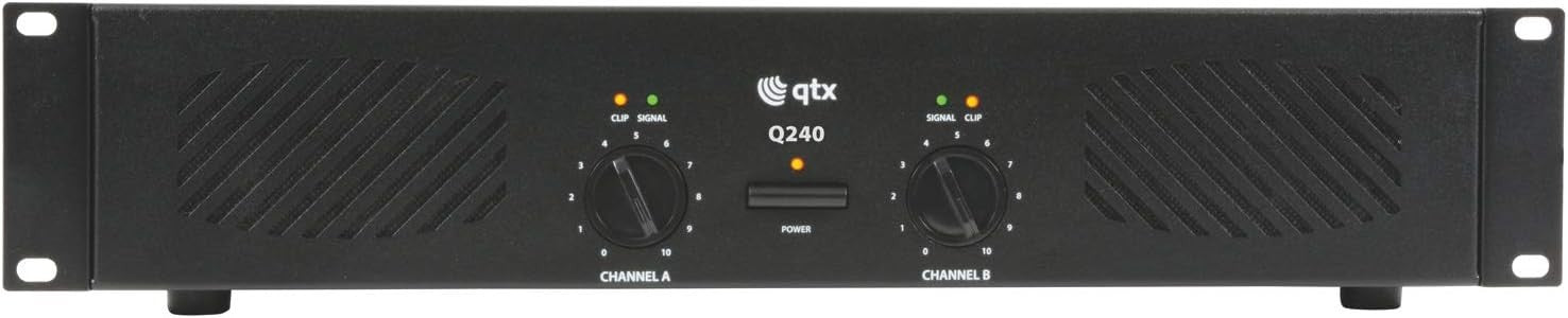Q240 240W Stereo Power Amplifier 2U Rack-Mount Fan-Cooled DJ Stage