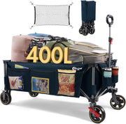 Blue 300L XXL Folding Festival Trolley 160kg Heavy Duty Extra-Long Wagon
