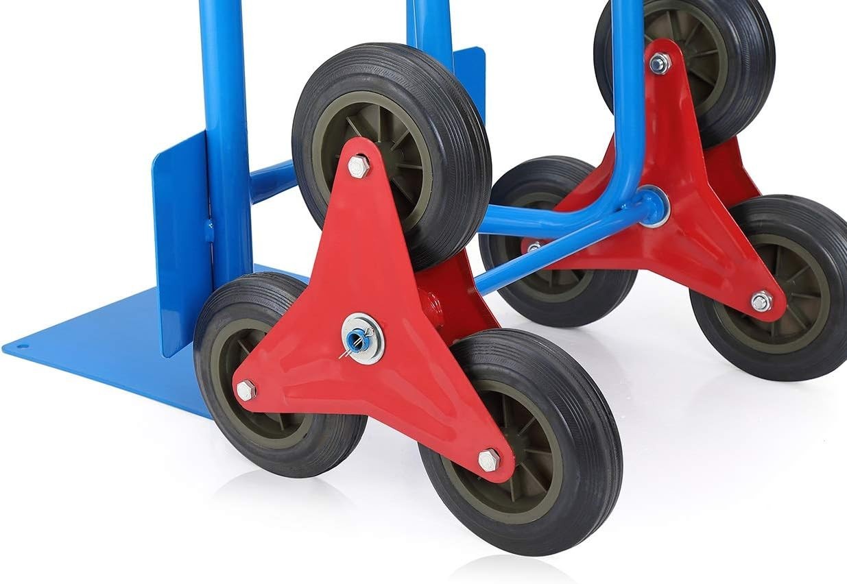 Foldable Stair Climber Sack Truck 150kg 6-Wheel Heavy Duty Hand Trolley Blue