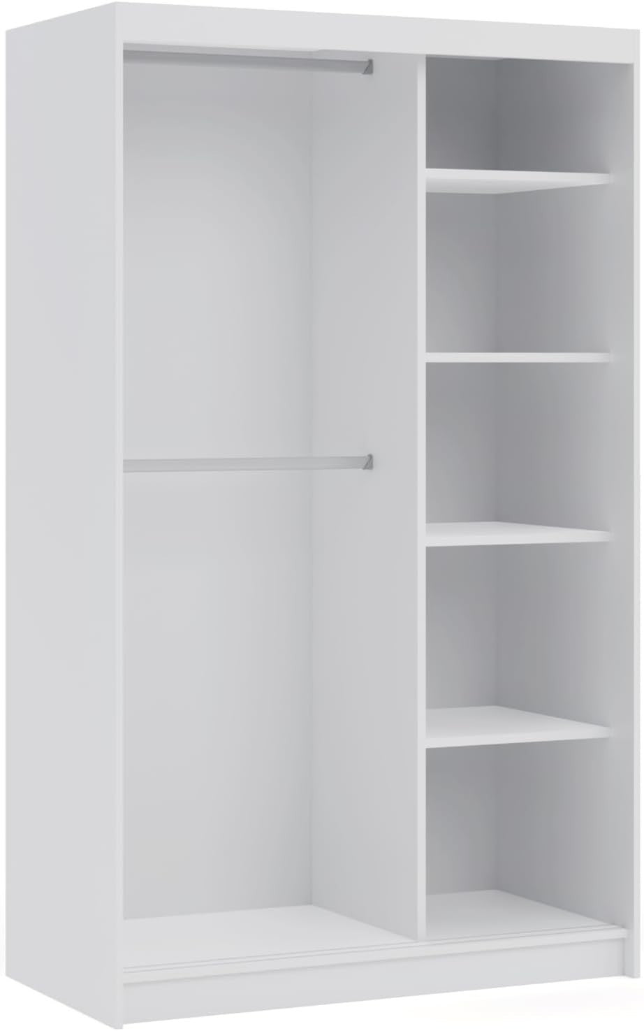 Modern Sliding Door Wardrobe with Mirror, 2-3 Doors, Adjustable Drawers