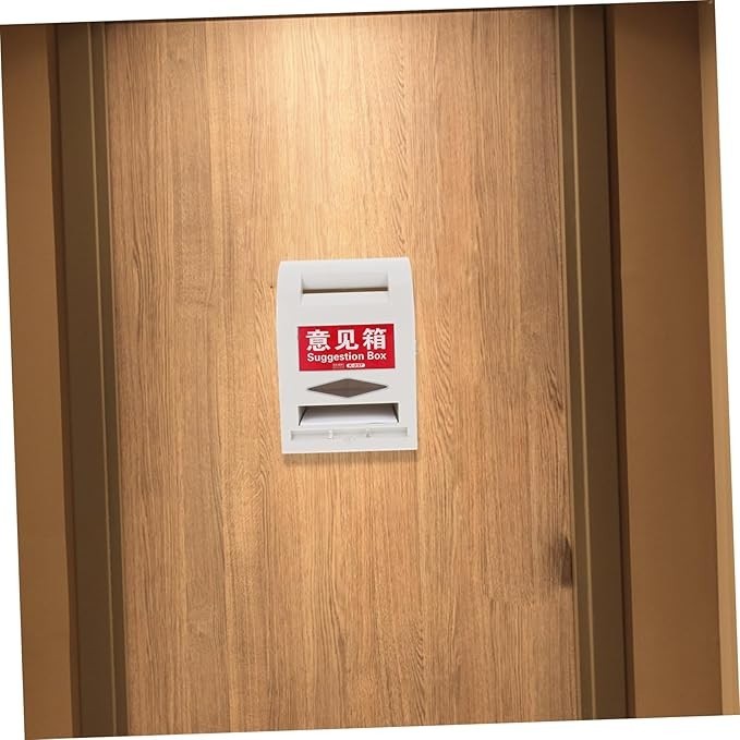 Lockable Wall Mount Mailbox White ABS Secure Suggestion Box for Home Office Use