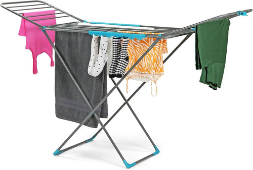 18m Winged Clothes Airer Heavy Duty Folding Laundry Drying Rack Indoor