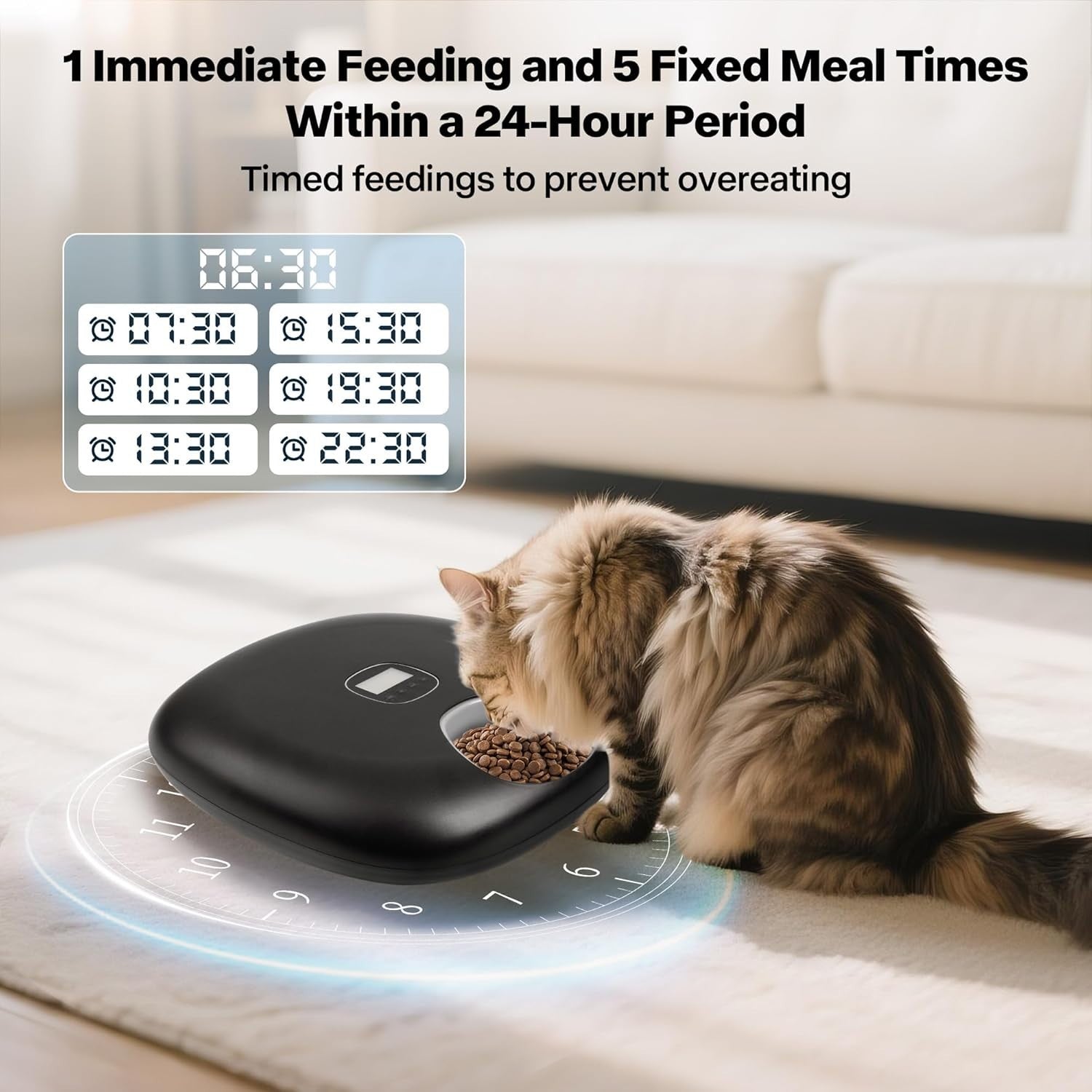 Automatic Wet Cat Feeder 6 Meal Food Dispenser Timer Ice Packs 300ml