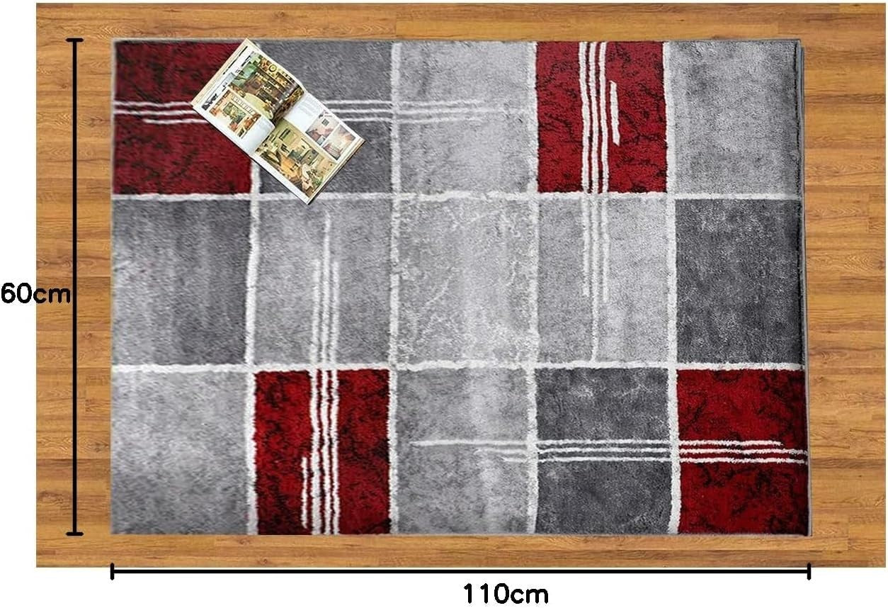 Red Door Mat Rug 60x110cm Soft Thick Pile Non Shed Indoor Kitchen Hallway