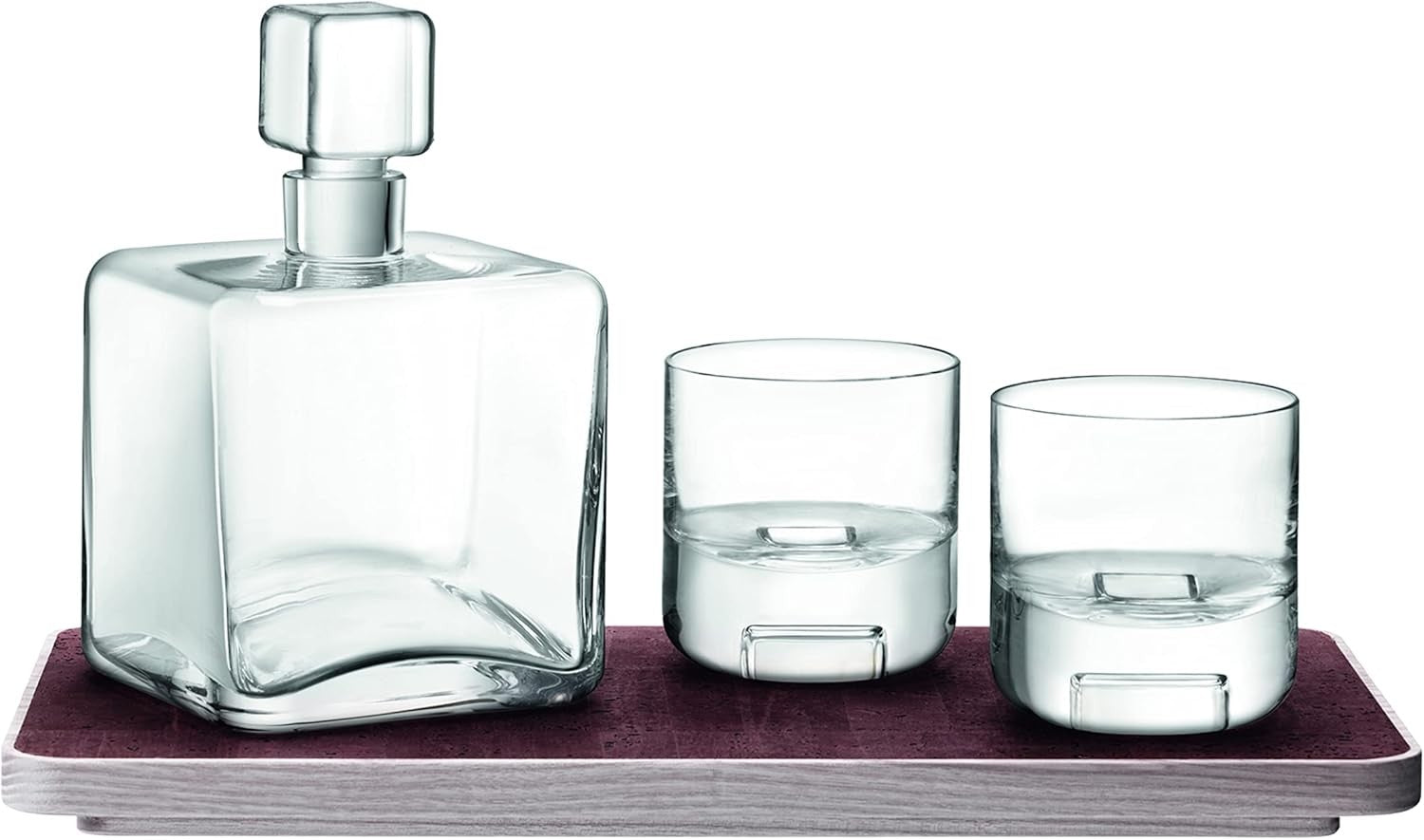 Luxury Whisky Connoisseur Set 1L Decanter & 2 Glasses on Ash Tray | Handmade