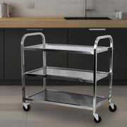 Large Stainless Steel Kitchen Trolley on Wheels 3 Tier Heavy Duty Storage