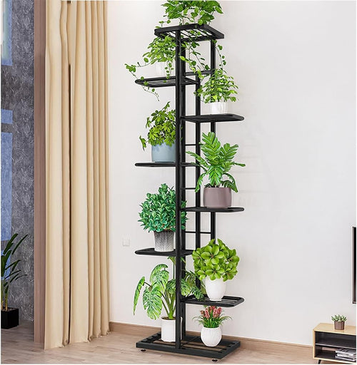 8 Tier Metal Plant Stand Indoor Tall Flower Shelf Corner Rack for Balcony Patio