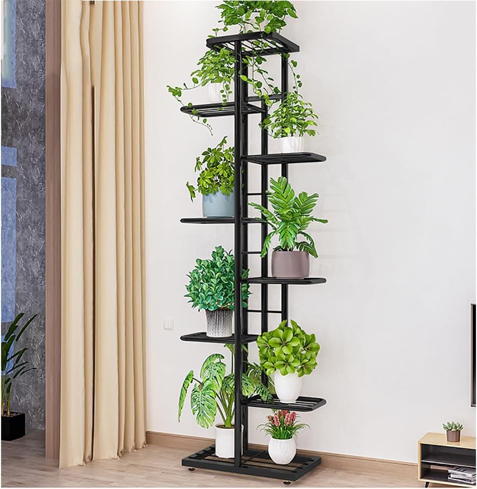8 Tier Metal Plant Stand Indoor Tall Flower Shelf Corner Rack for Balcony Patio