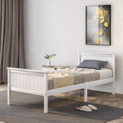 Wood Bed Frame 90x190cm White Pine Kids Single Slat Compact Durable UK
