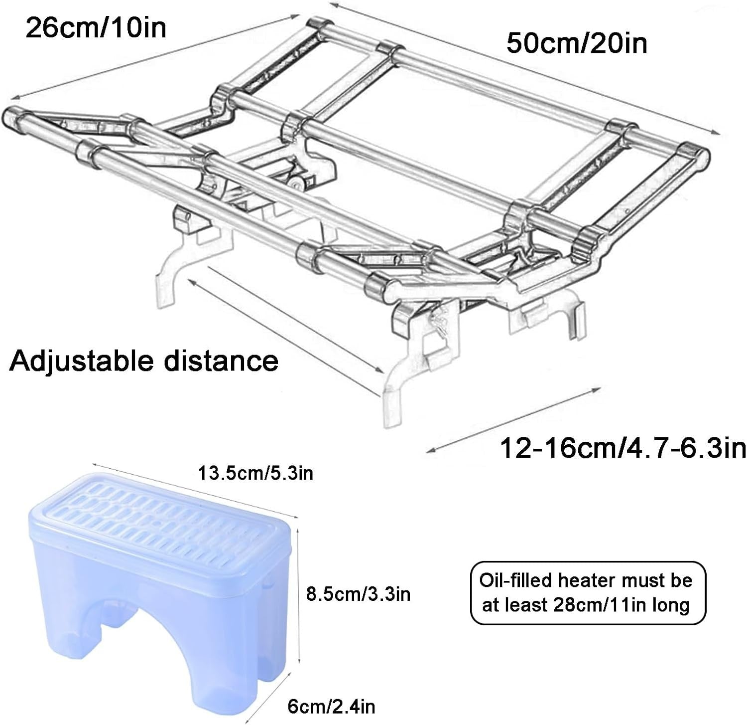 Adjustable Radiator Clothes Dryer Rack w/ Humidifier Box – Space-Saving Indoor D