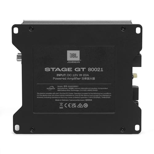 800W 2-Channel Class-D Car Amplifier GT80021 Compact 12V