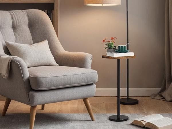 Brown 2-Pack Round Side Tables 32x32x62.5 cm | Small Coffee & Sofa End Tables