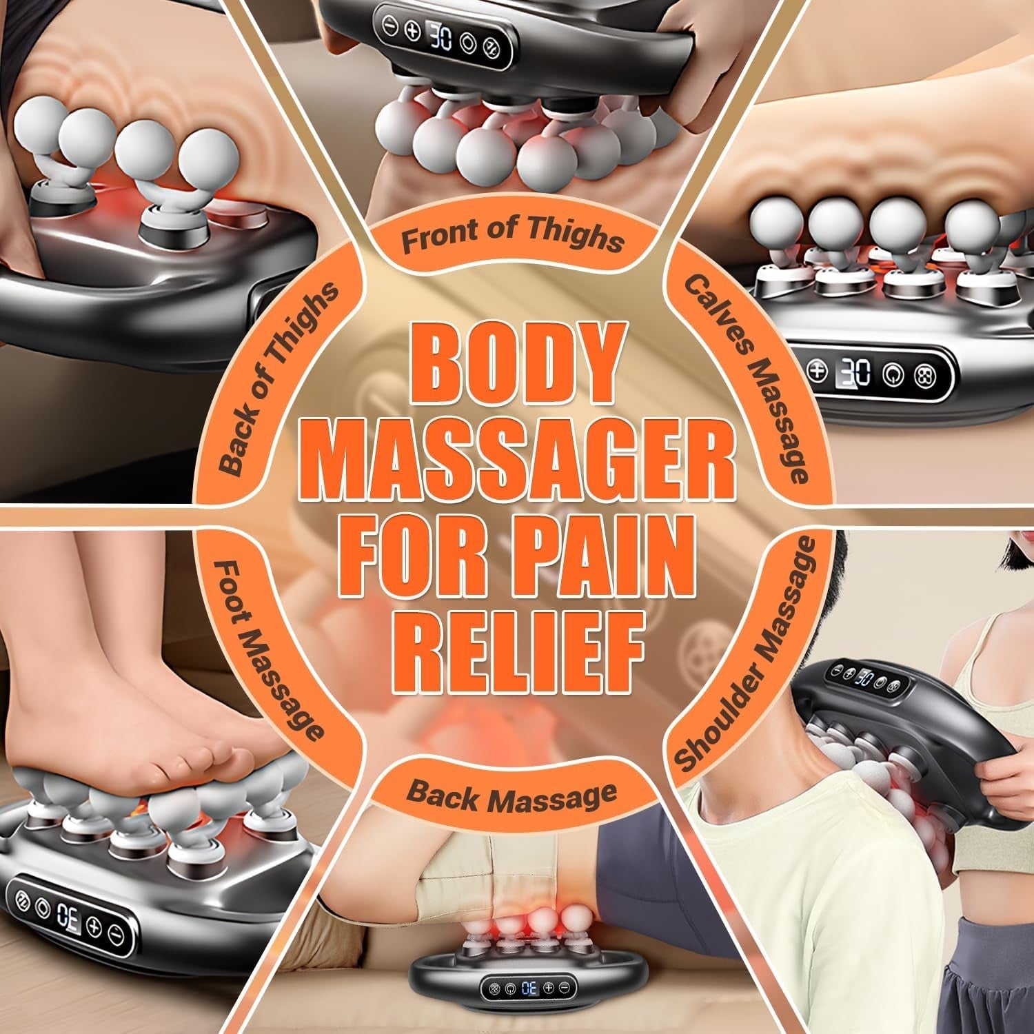 16 Head Deep Tissue Massage Gun 30 Speed Levels Full Body Muscle Relief