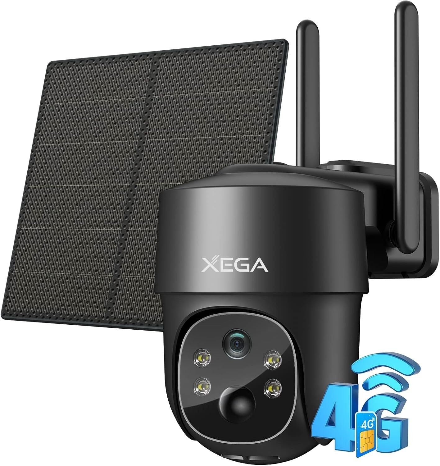 4G LTE Solar Security Camera 2K PTZ No WiFi Outdoor CCTV Alarm
