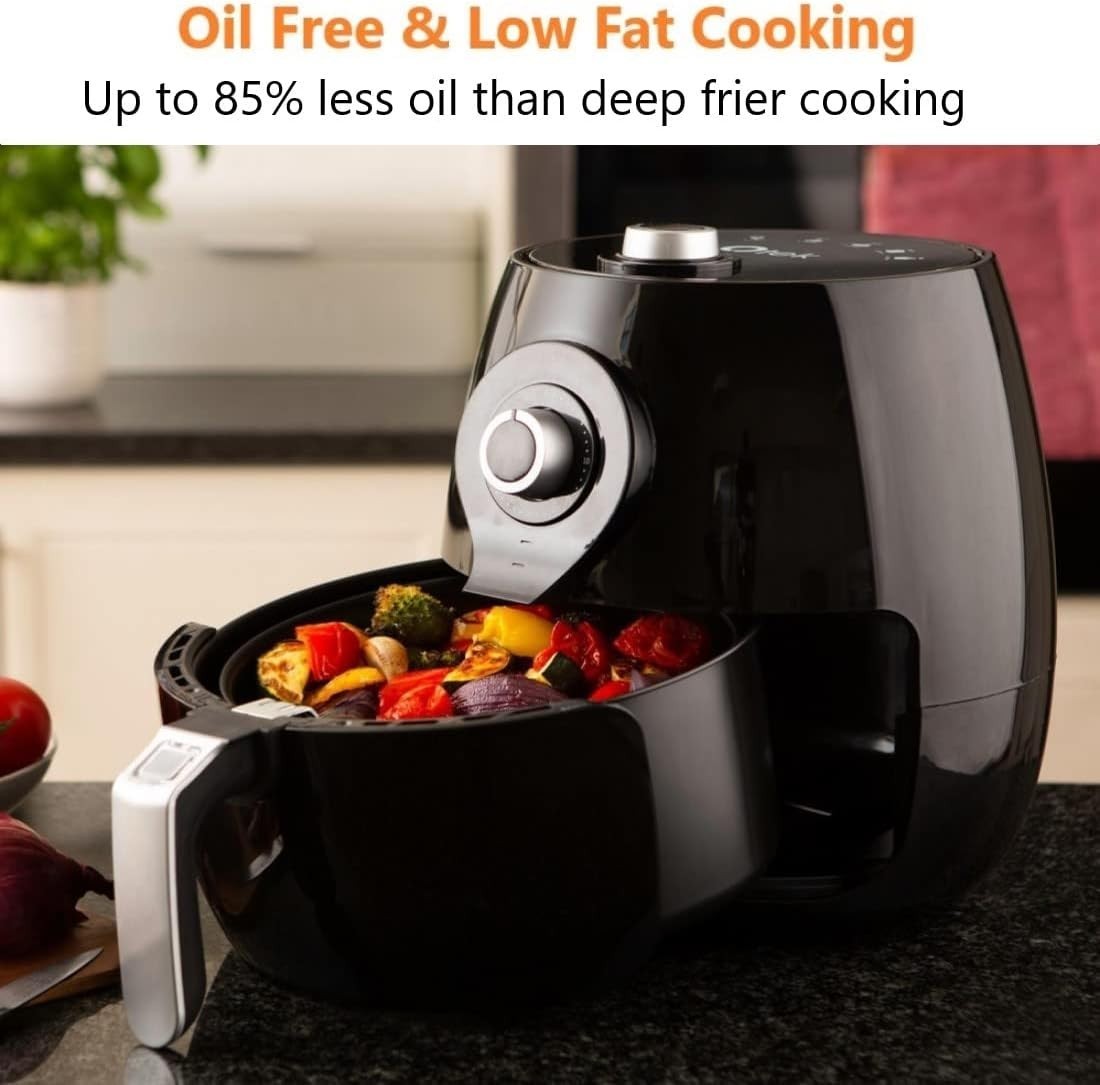 Air Fryer 4.5L Low Fat Oil Free 1450W Rapid Heat Timer Temp Control