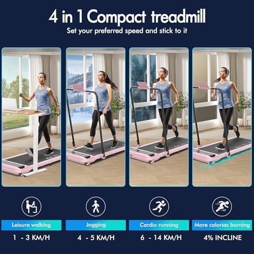 Foldable Treadmill 3.2HP 4% Incline Shock Absorbing Home Gym
