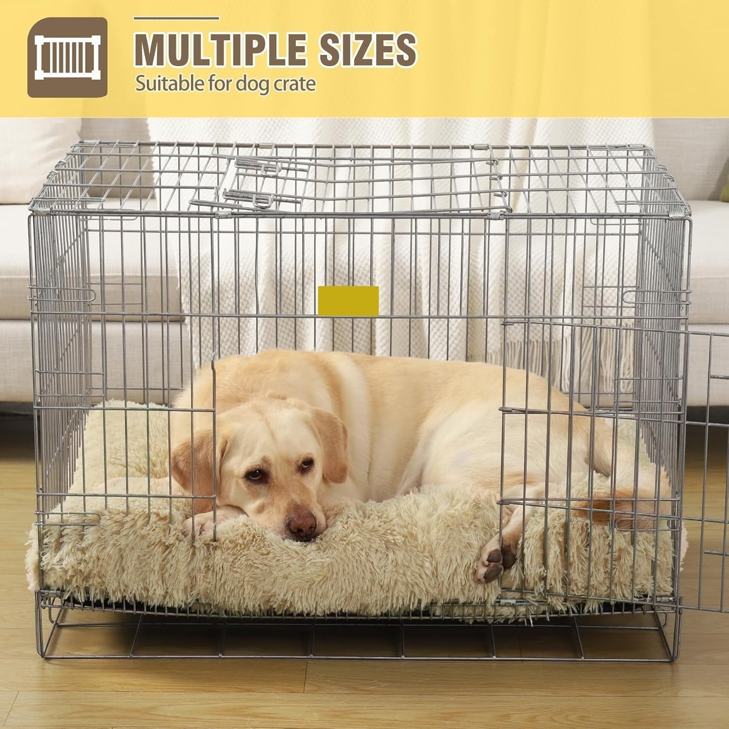 XL Anti Anxiety Dog Crate Mattress Fluffy Washable 105x70cm