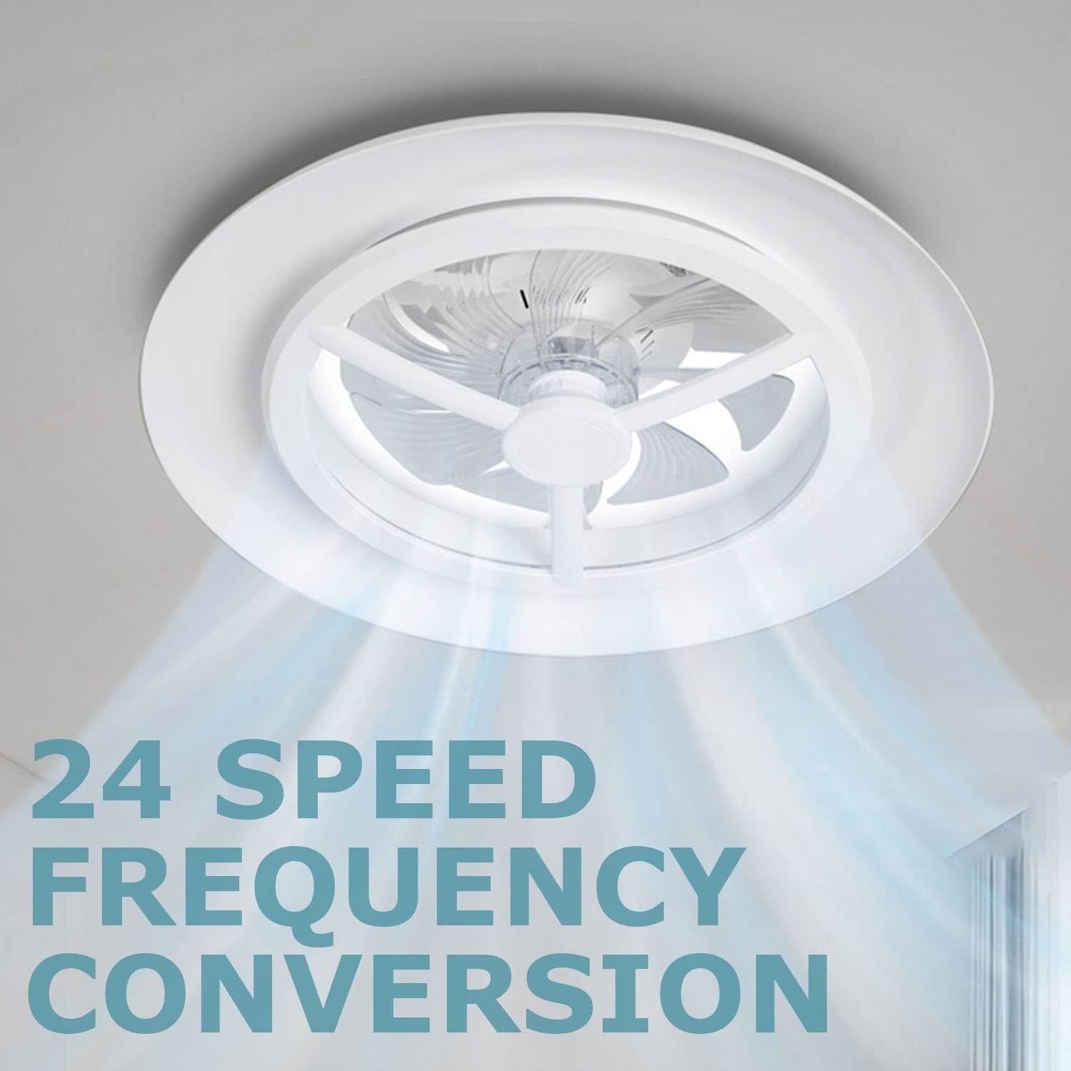 55CM Smart LED Ceiling Fan Light, Adjustable Speed, RGB Dimming 3000-5500K