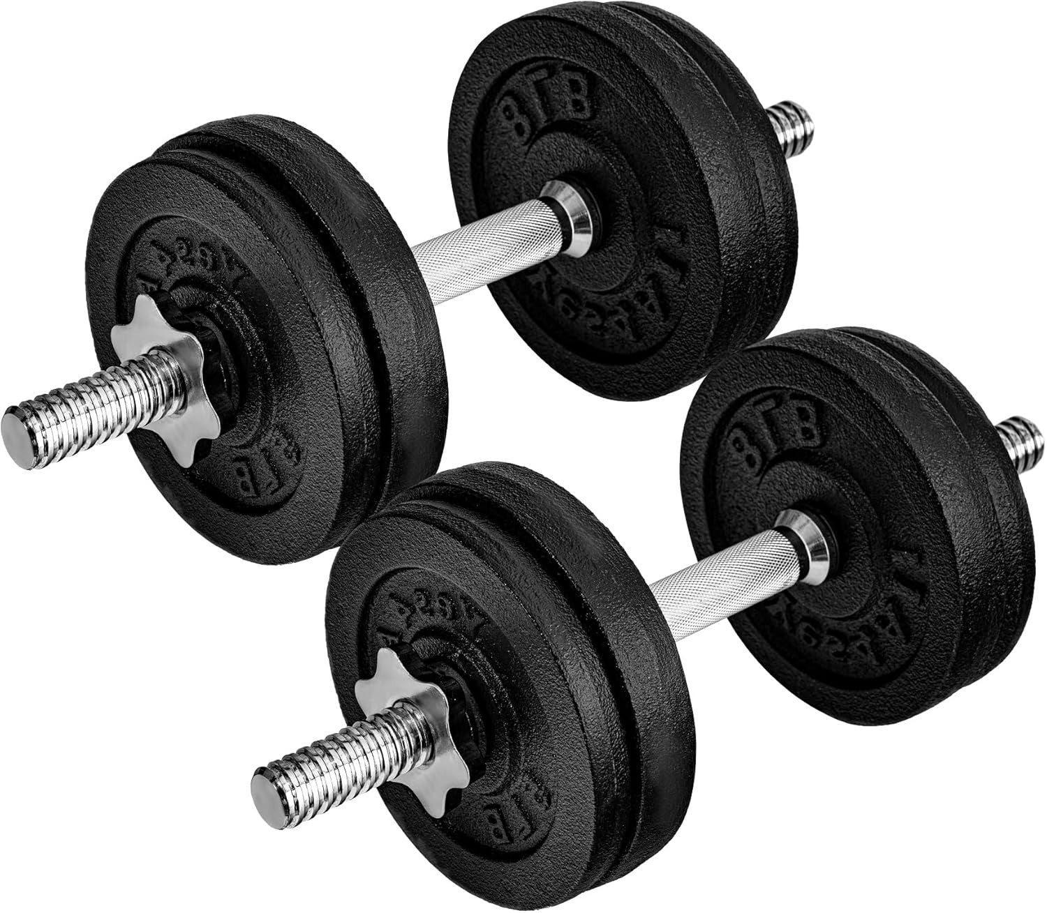 60LB Adjustable Hex Dumbbells Pair Non-Slip Cast Iron Home Gym Weights