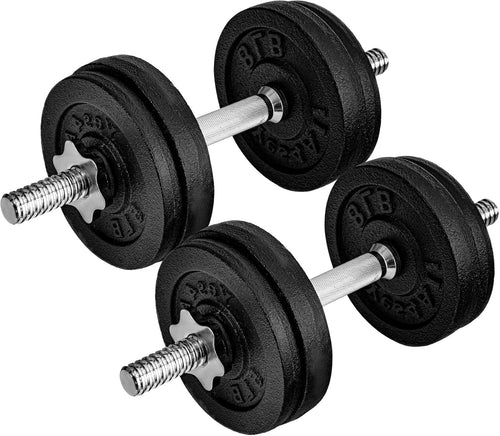 60LB Adjustable Hex Dumbbells Pair Non-Slip Cast Iron Home Gym Weights