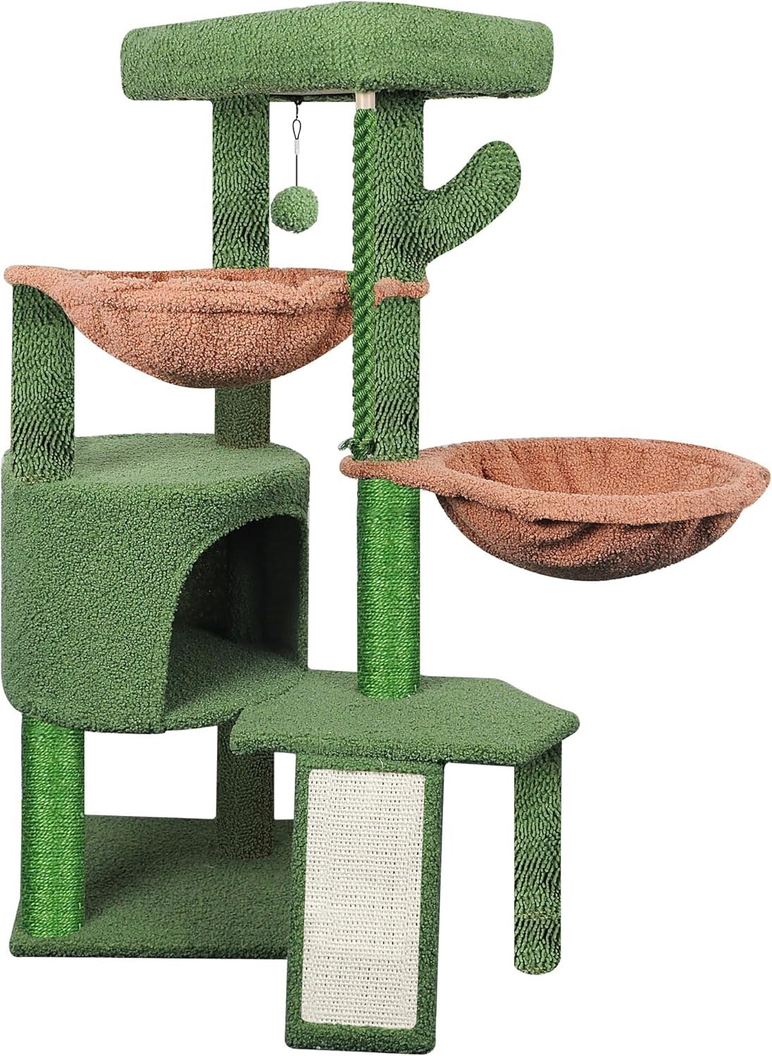 Cat Tree 95cm Climbing Tower Scratching Posts Condo Hammocks for Indoor Cats