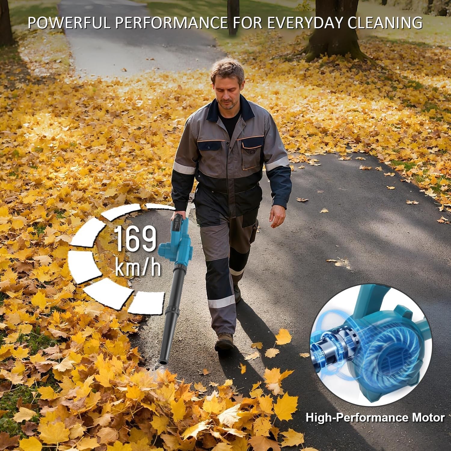 Cordless Leaf Blower 18V Battery Compatible Lightweight Handheld Garden