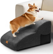 2 Step Dog Ramp for Sofa Bed Non Slip Washable Black 55x40x30cm