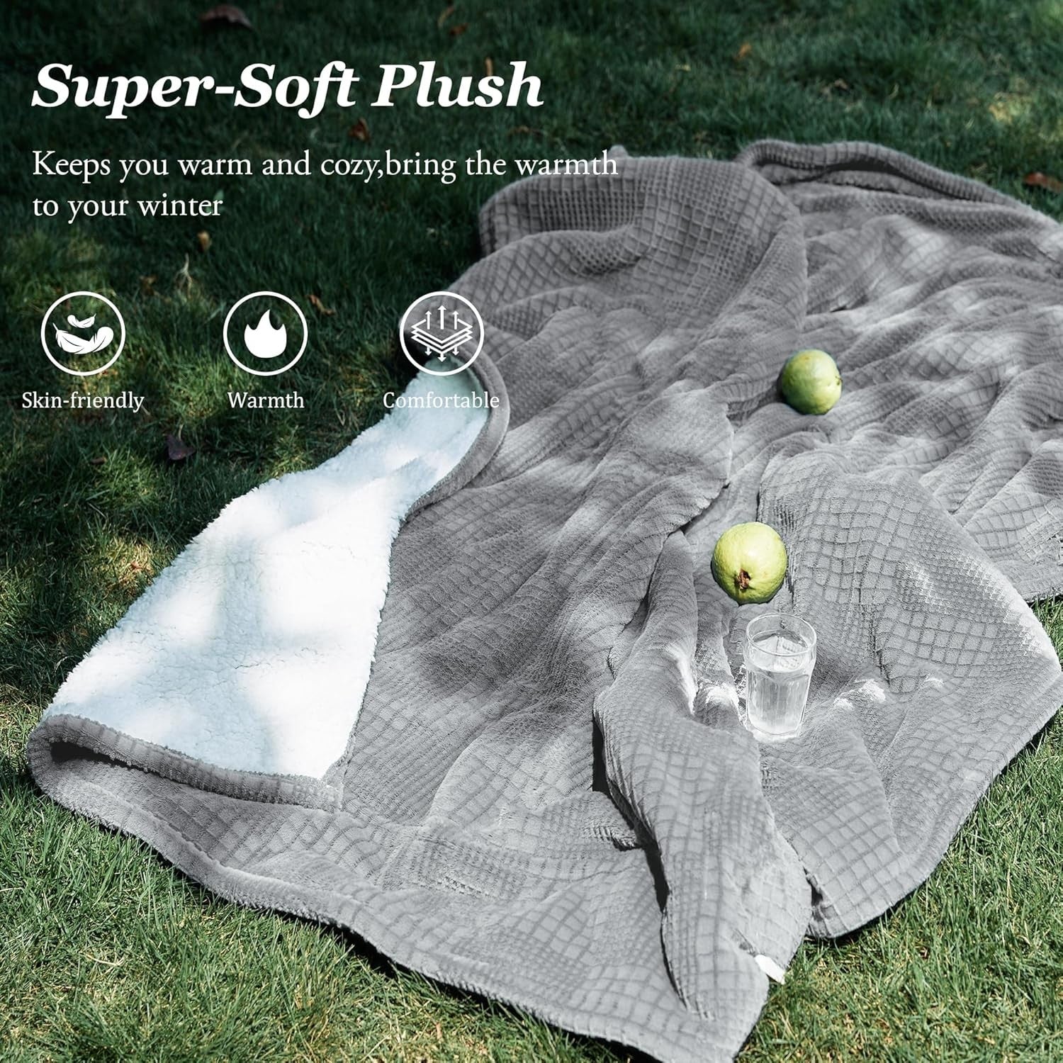 Electric Heated Throw Blanket 130x180cm 9 Heat Timer Auto Washable