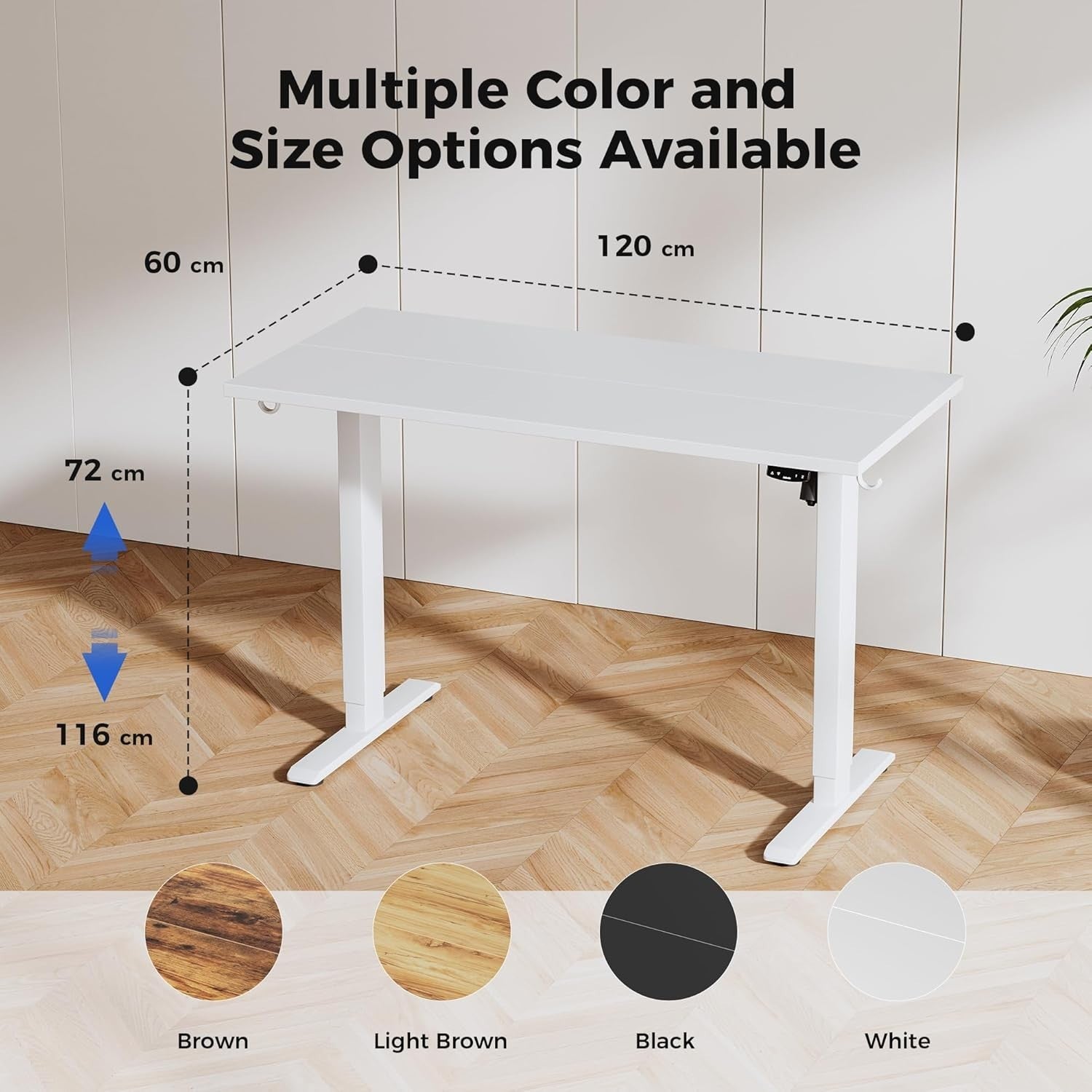 Electric Standing Desk 120x60cm Adjustable Sit Stand Table with Memory