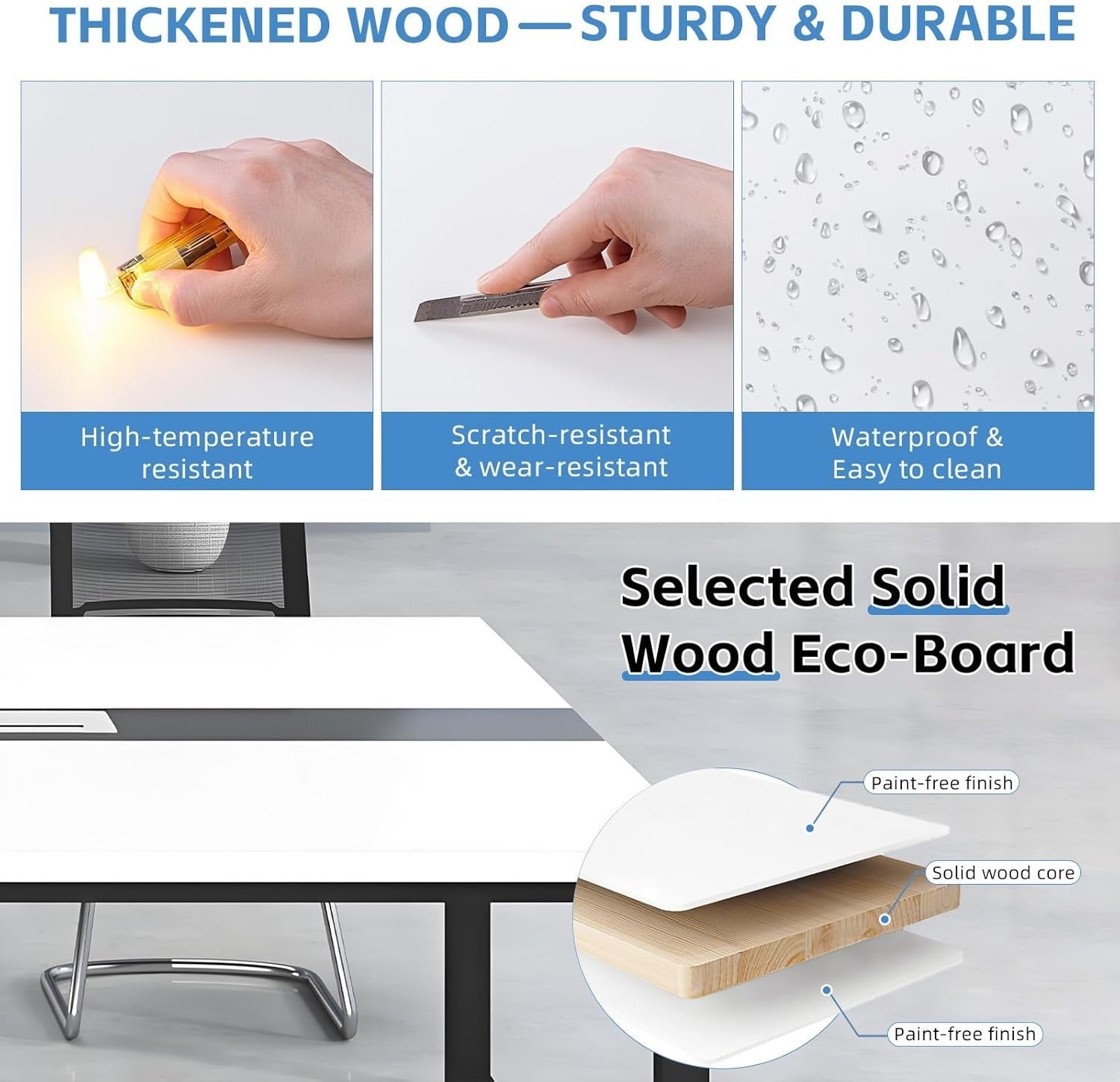 Dark Walnut Expandable Conference Table 6–20 Person Desk w/ Cable Ports