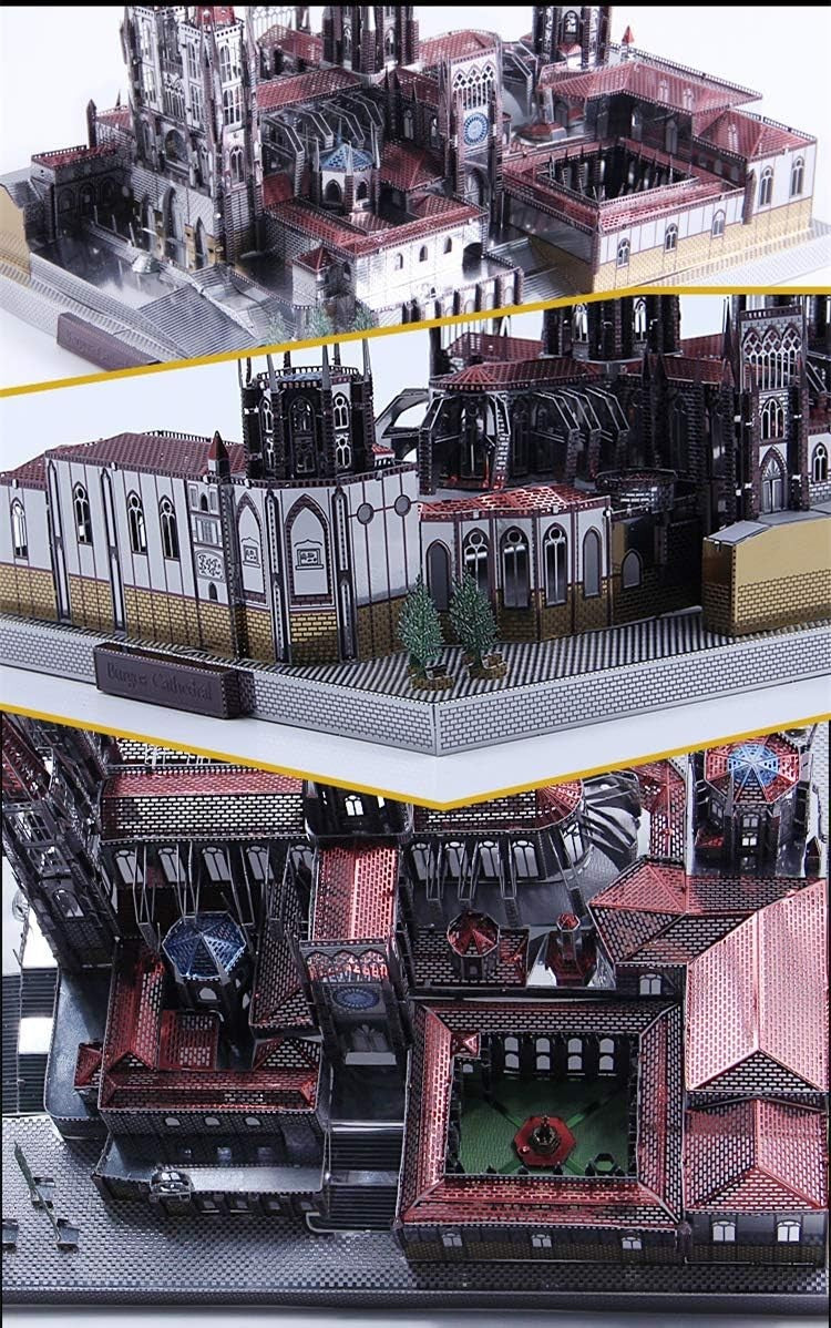 3D Metal Puzzle Cathedral Model, 229 Pieces, DIY Architecture Kit