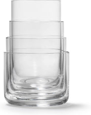 Set of 4 Crystal Nesting Glasses 290ml | Modern Stackable Drinking Tumblers
