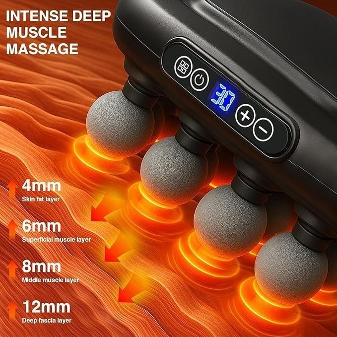 Hands Free Back Massager Deep Tissue Muscle Relief 8 Head 30 Intensities