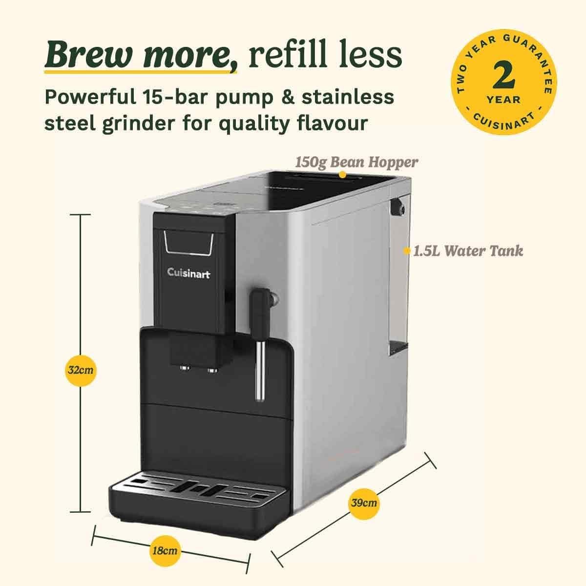 Bean to Cup Coffee Machine Grind & Brew 1.5L Auto Espresso Maker Milk Frother