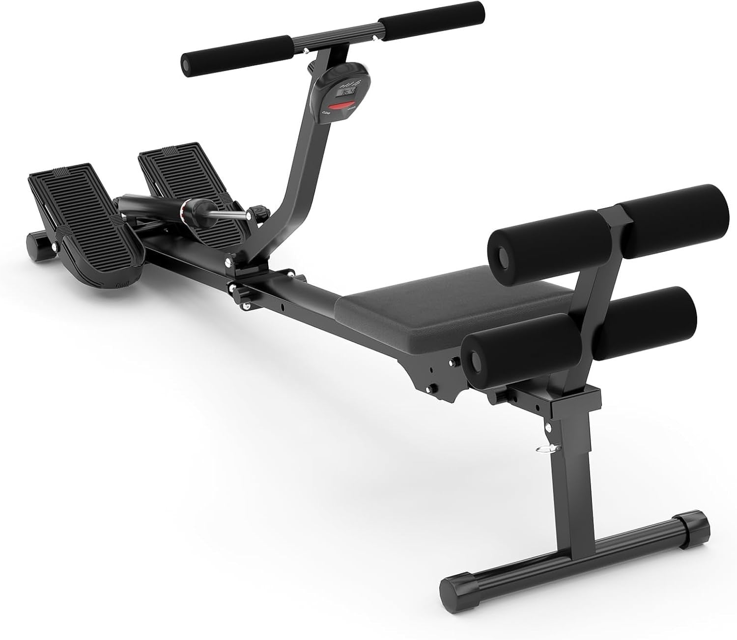 Foldable Hydraulic Rowing Machine 12-Level Resistance LCD Home Rower 120KG